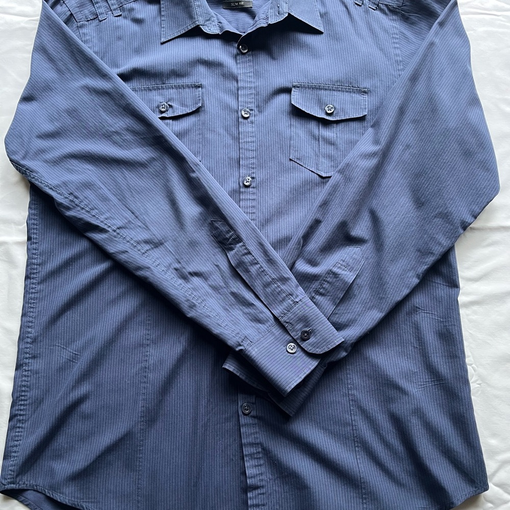 Classic Navy Casual Button-Down Shirt